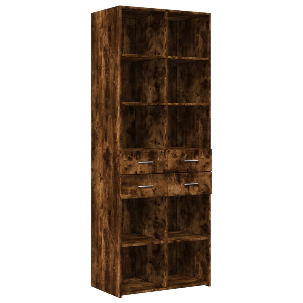 Highboard røkt eik 70x42,5x185 cm konstruert tre