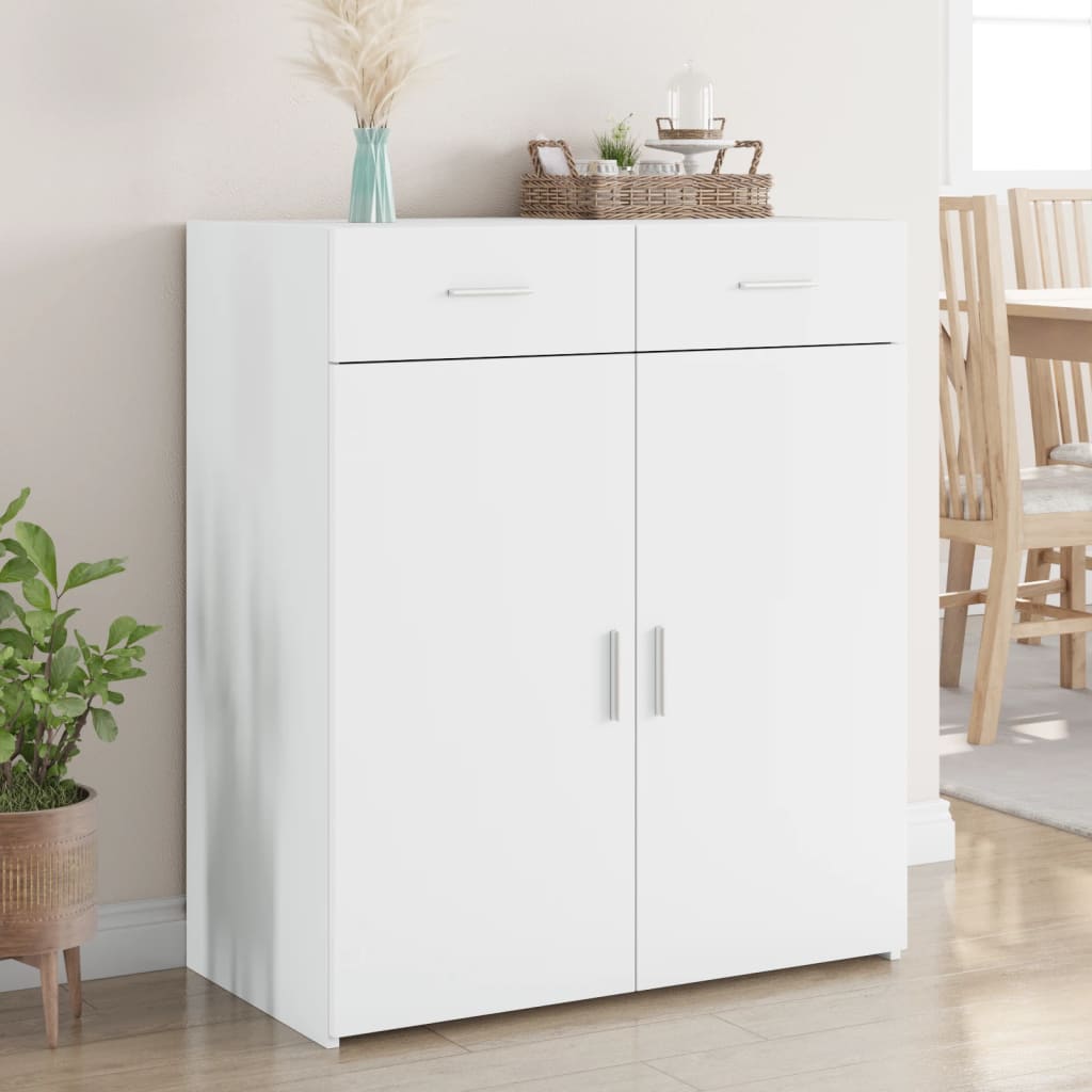 Skjenk hvit 80x42,5x93 cm konstruert tre