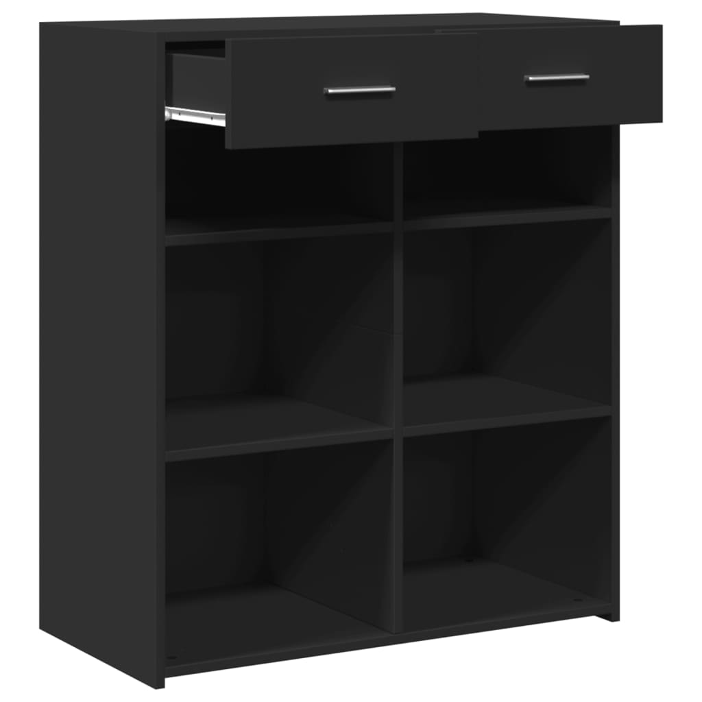 Skjenk svart 80x42,5x93 cm konstruert tre