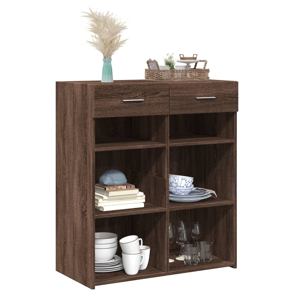 Skjenk brun eik 80x42,5x93 cm konstruert tre