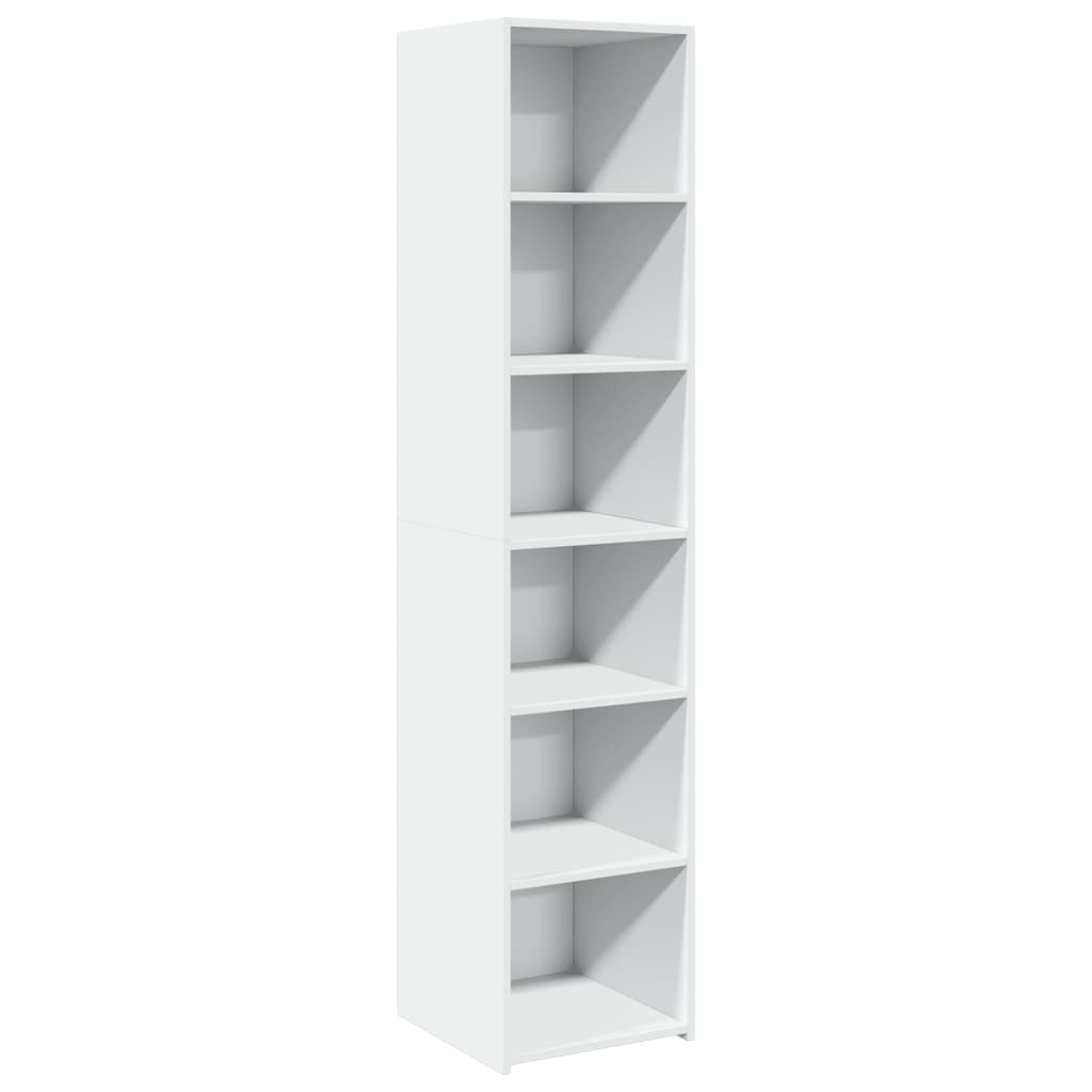 Highboard hvit 40x41x185 cm konstruert tre