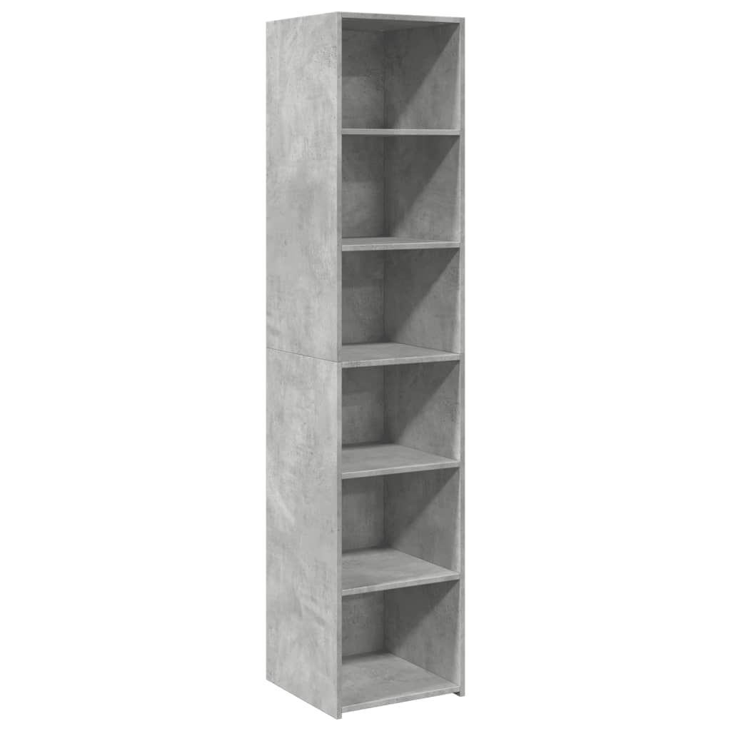 Highboard betonggrå 40x41x185 cm konstruert tre