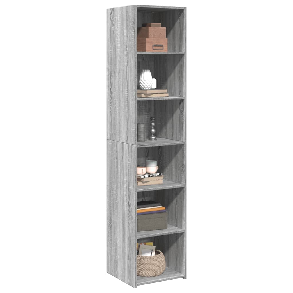 Highboard betonggrå 40x41x185 cm konstruert tre