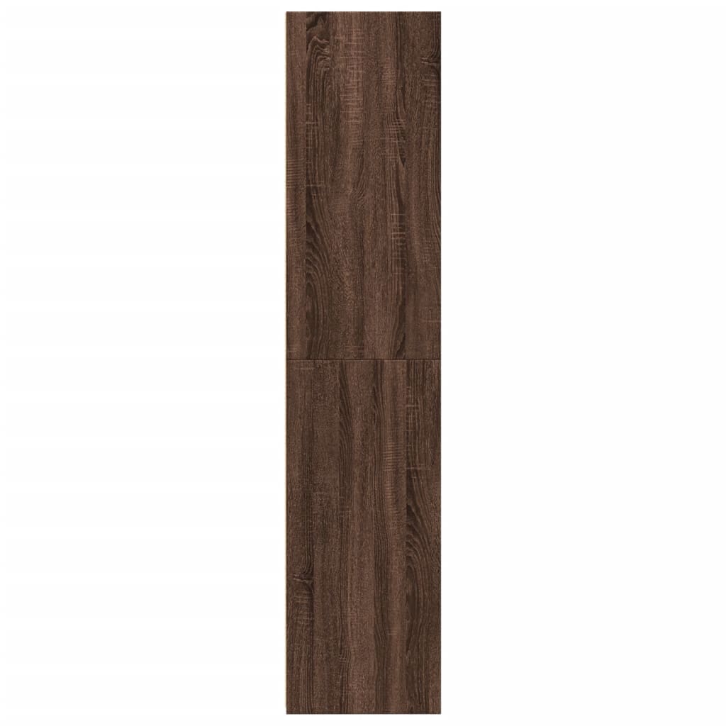 Highboard brun eik 40x41x185 cm konstruert tre