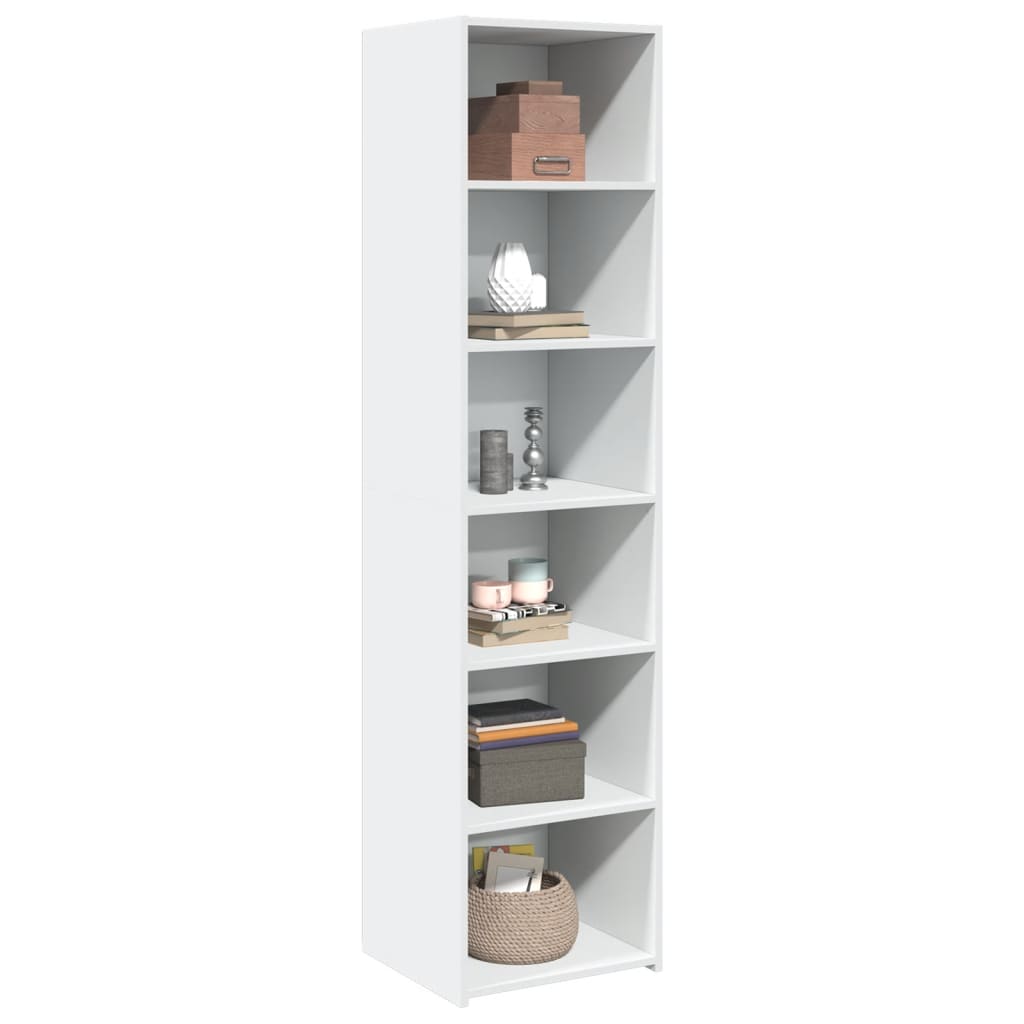 Highboard hvit 45x41x185 cm konstruert tre