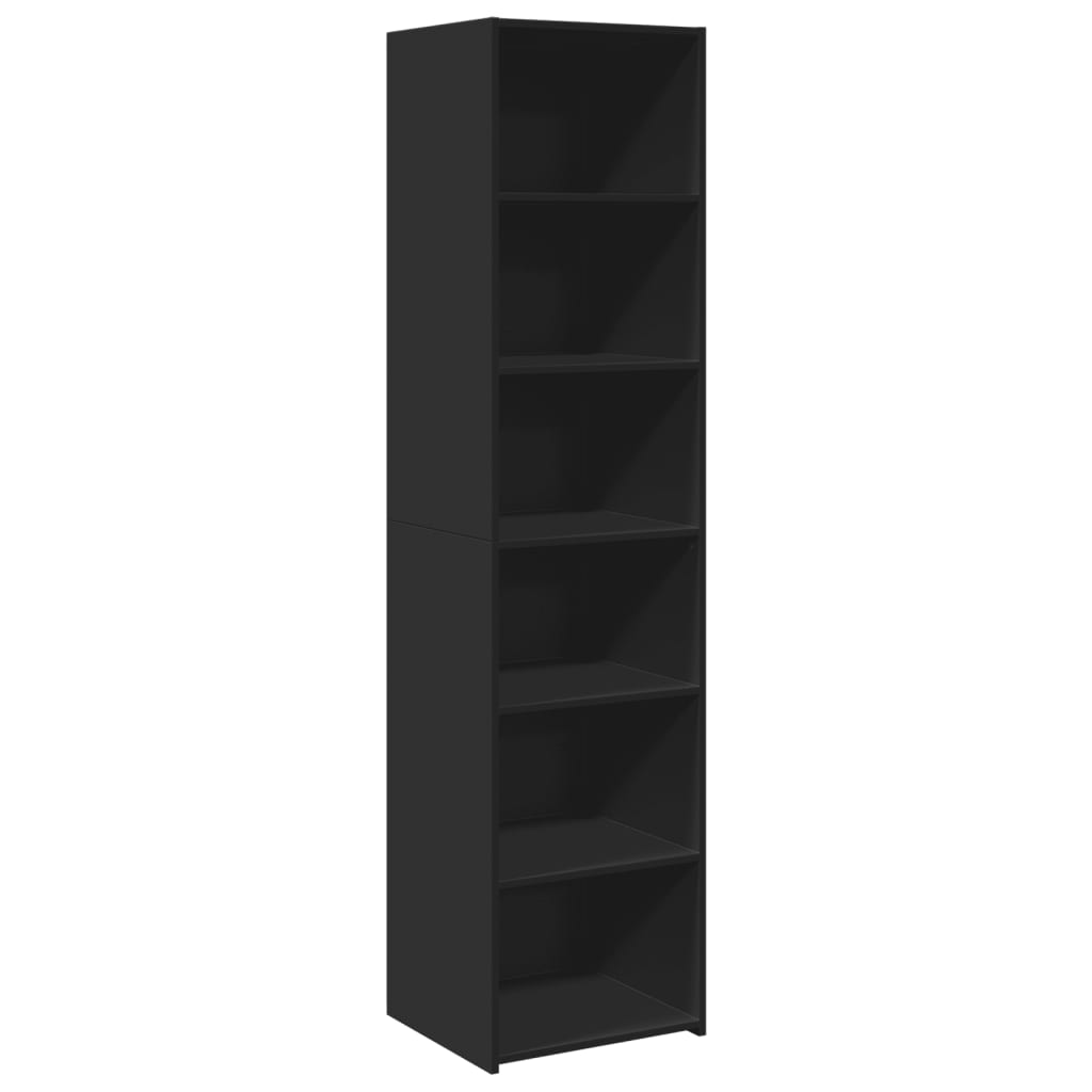 Highboard svart 45x41x185 cm konstruert tre