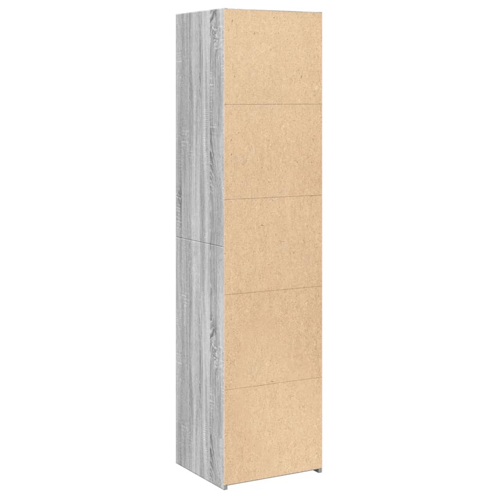 Highboard grå sonoma 45x41x185 cm konstruert tre