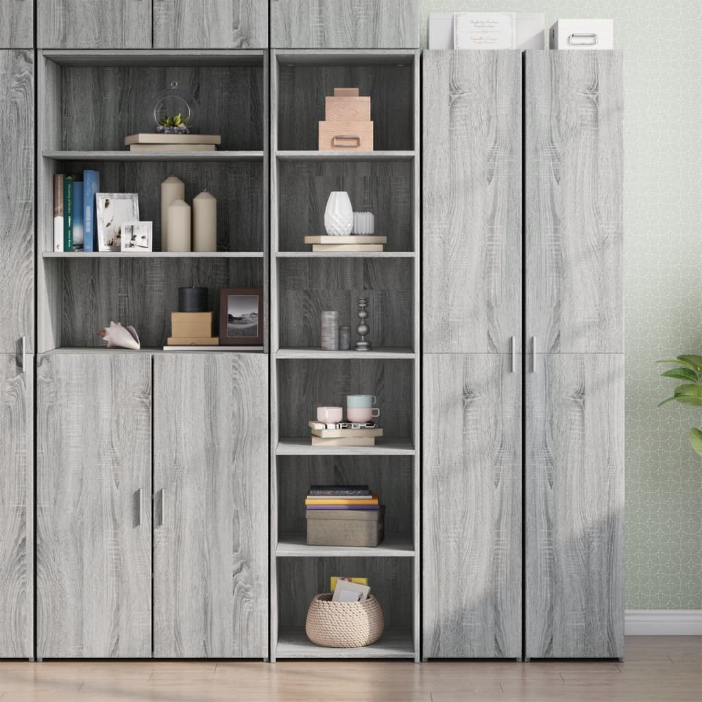 Highboard grå sonoma 45x41x185 cm konstruert tre