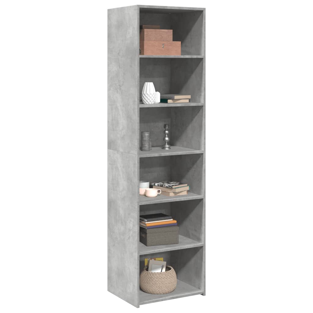 Highboard betonggrå 50x41x185 cm konstruert tre