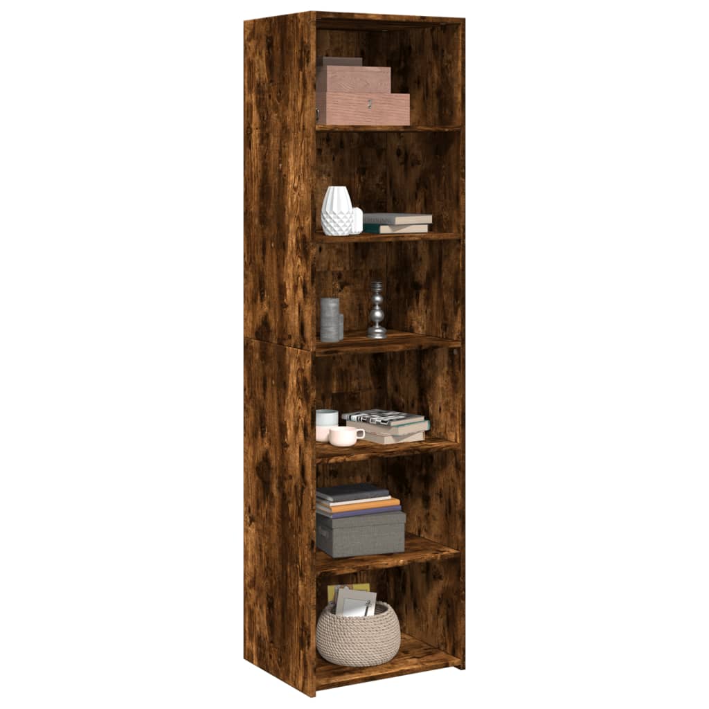 Highboard røkt eik 50x41x185 cm konstruert tre