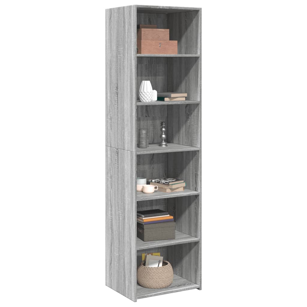 Highboard grå sonoma 50x41x185 cm konstruert tre