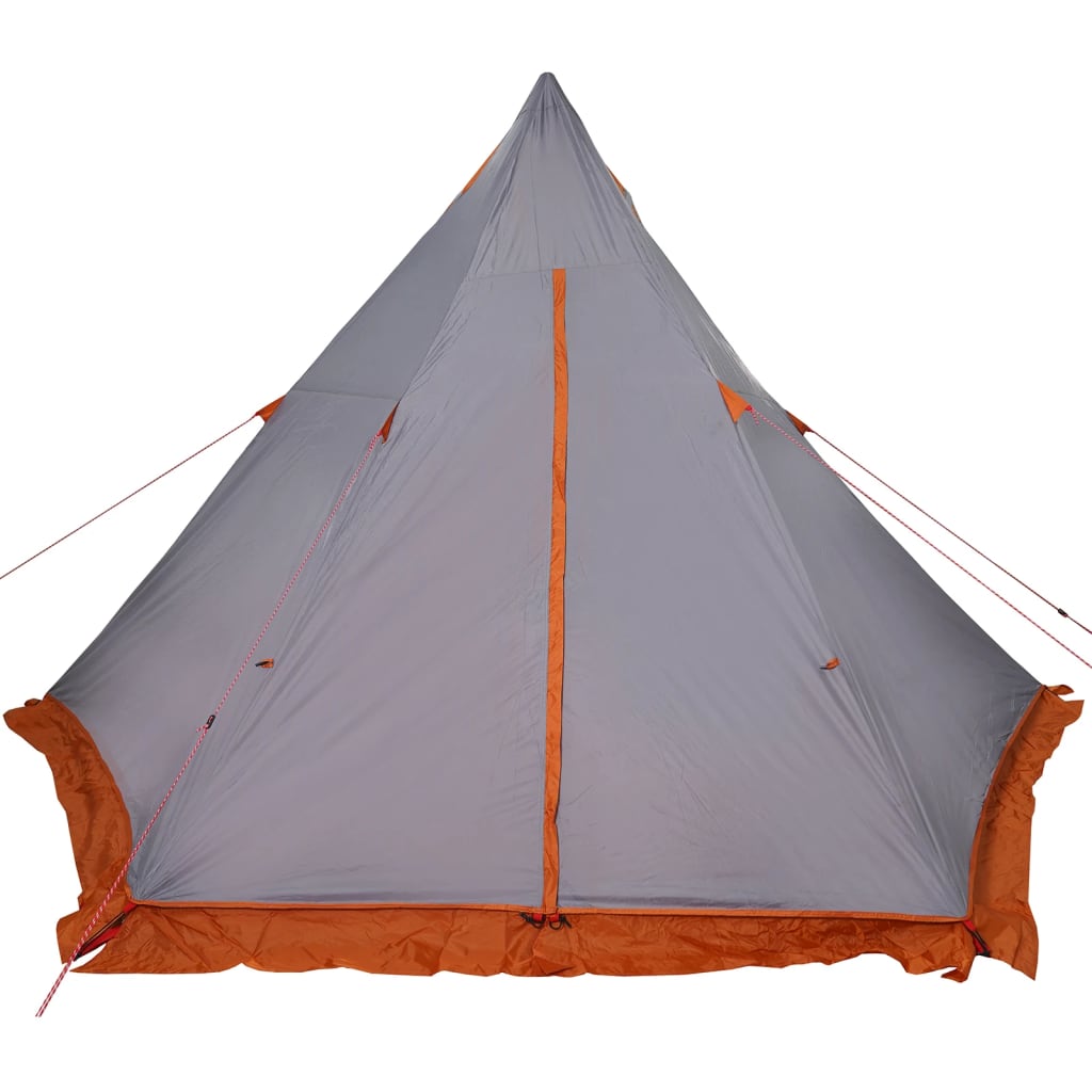 Familietelt tipi for 6 personer grå og oransje vanntett