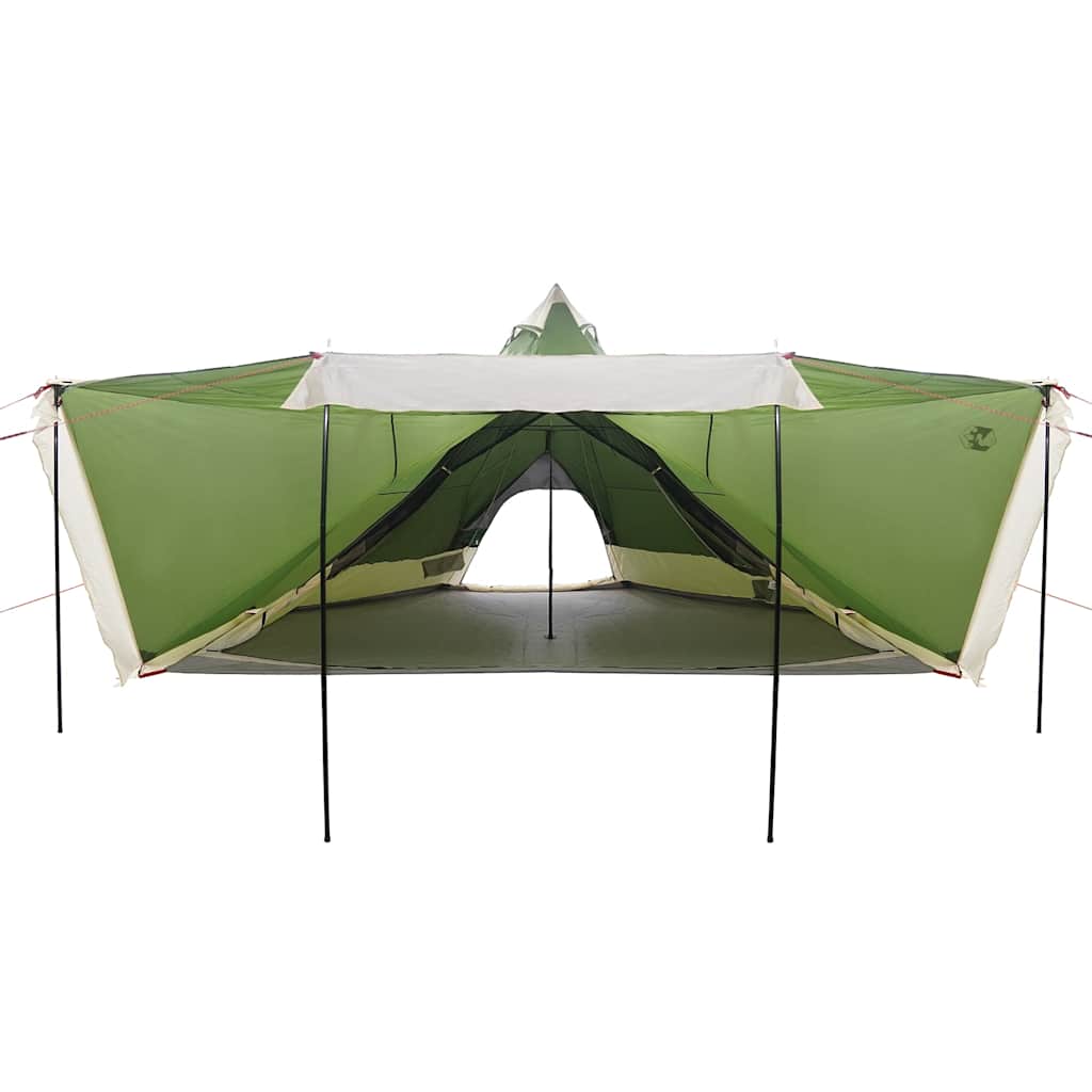 Tipi-telt for camping 8 personer grønn vanntett