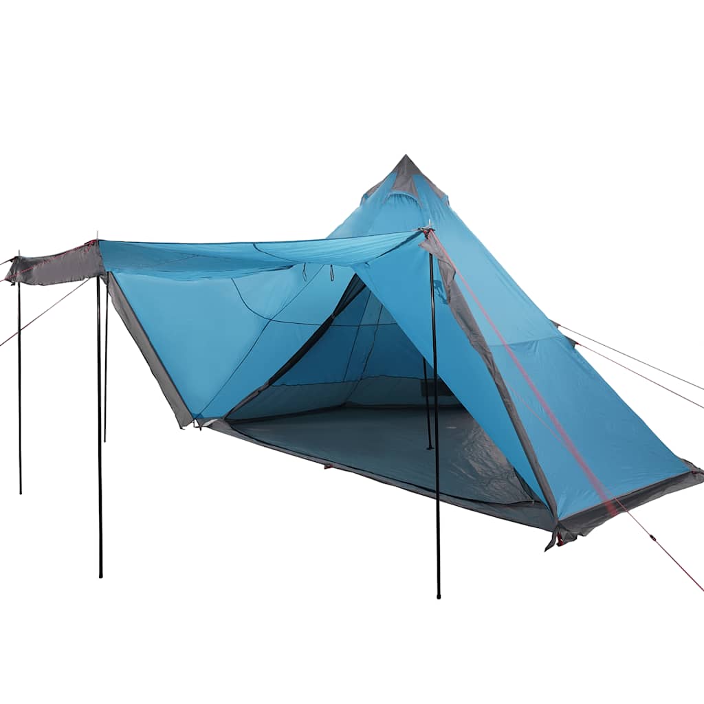 Familietelt tipi for 8 personer blå vanntett
