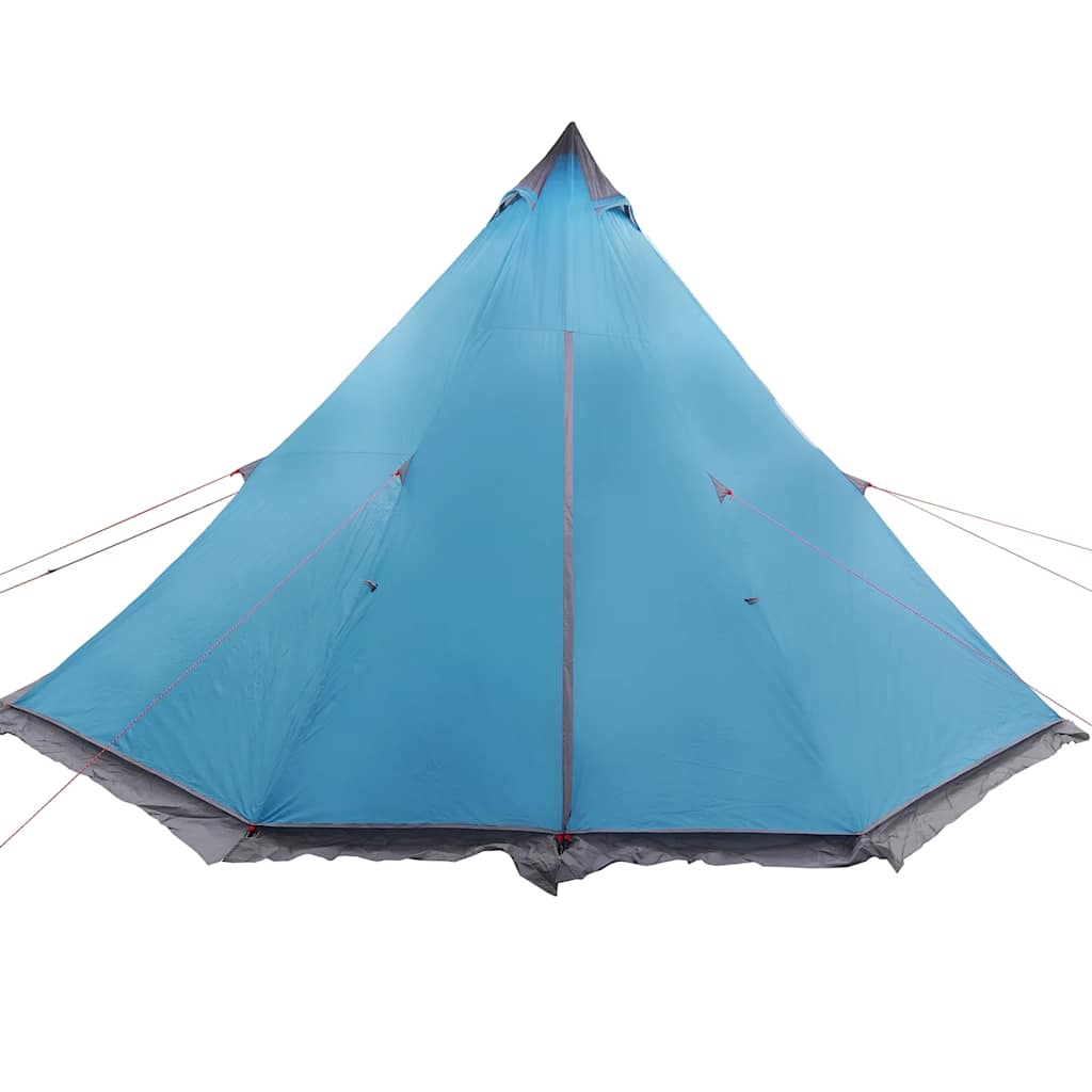 Familietelt tipi for 8 personer blå vanntett