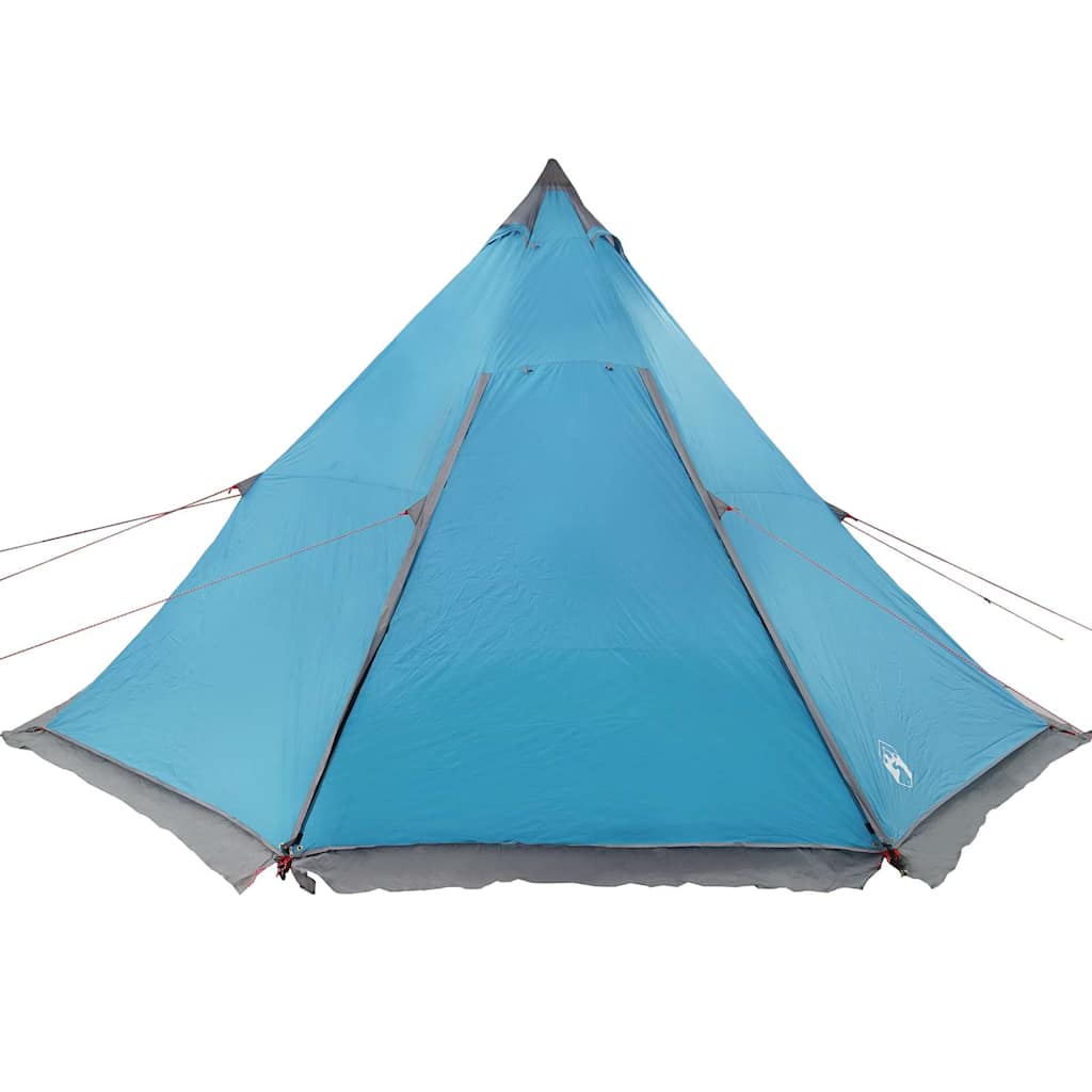 Familietelt tipi for 8 personer blå vanntett