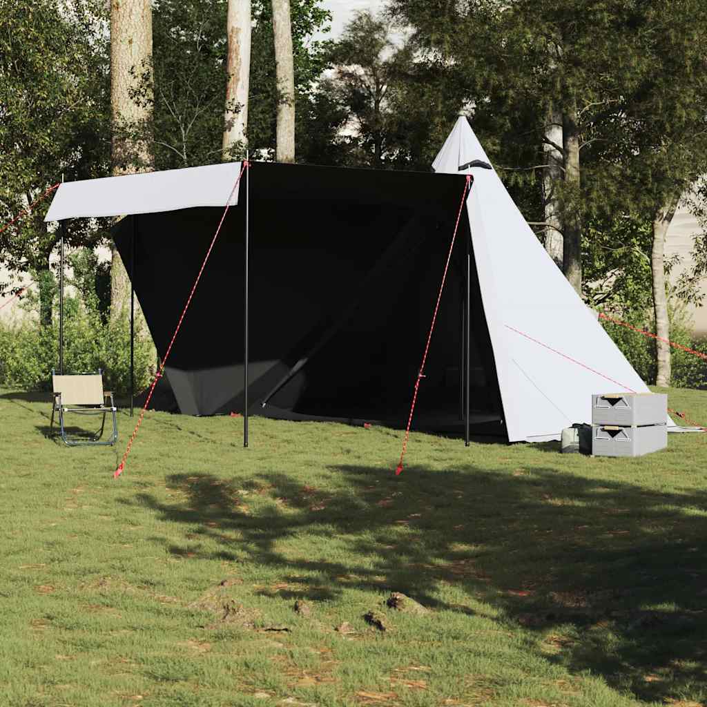 Familietelt for camping 8 personer hvit blendingsstoff vanntett
