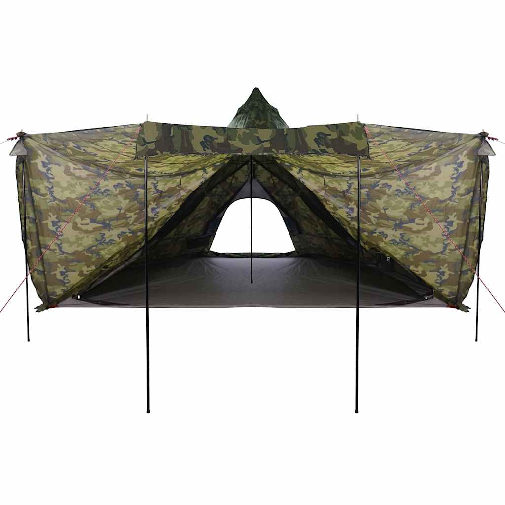 Familietelt tipi for 8 personer kamuflasje vanntett