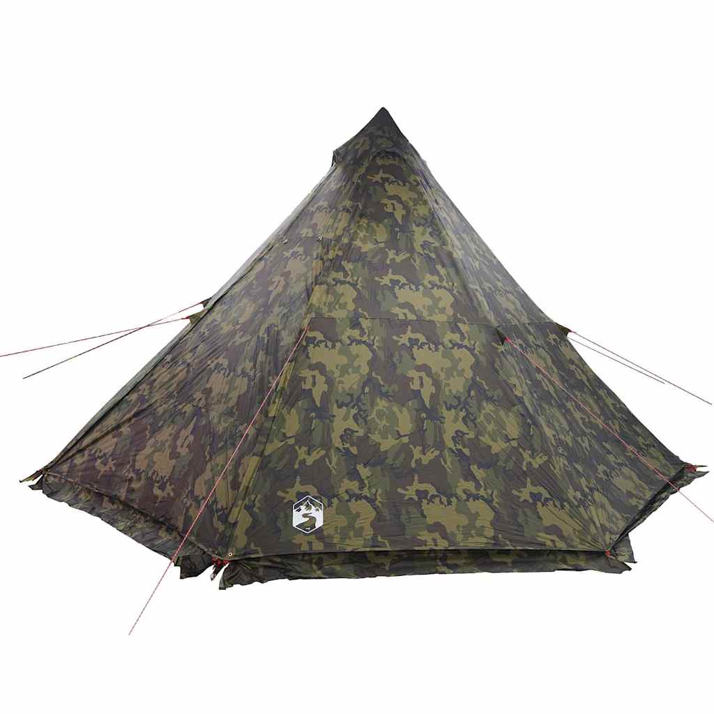 Familietelt tipi for 8 personer kamuflasje vanntett