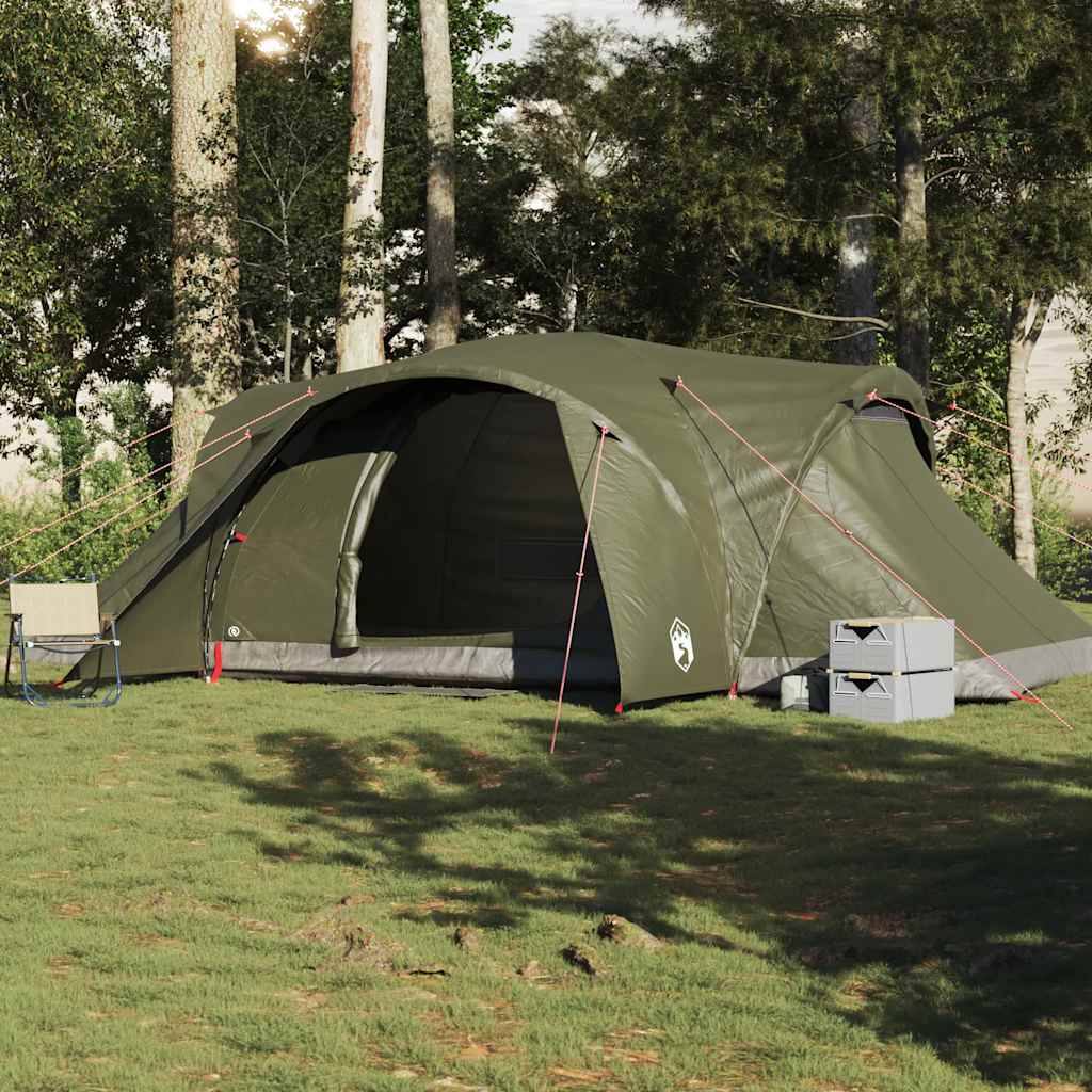 Kuppeltelt for camping 6 personer olivengrønn vanntett
