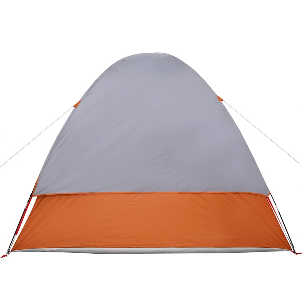 Campingtelt 4 personer grå og oransje vanntett vidaXL