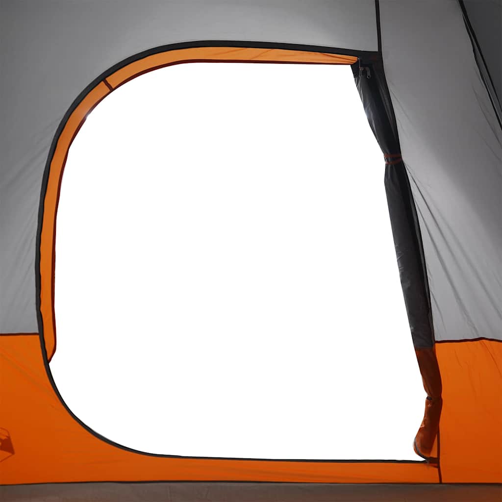 Campingtelt 4 personer grå og oransje vanntett vidaXL