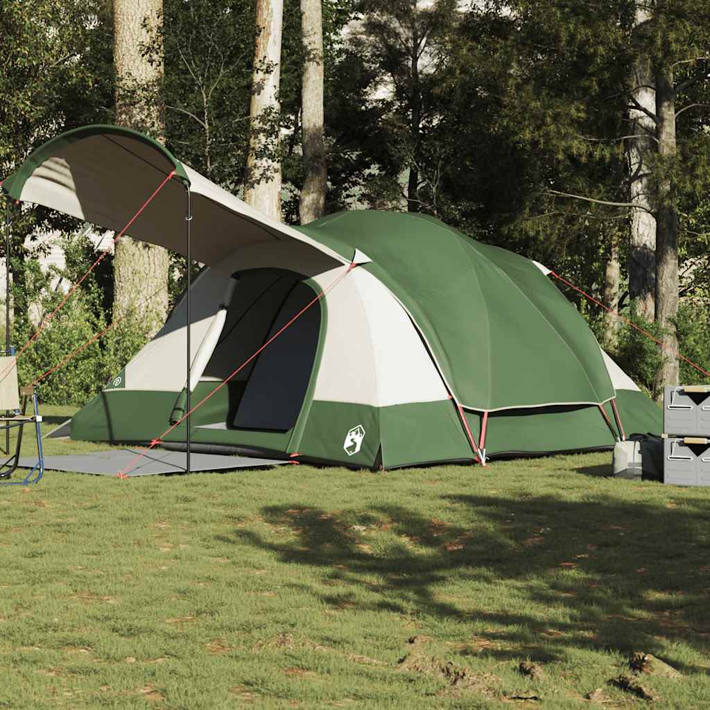 Tunneltelt for camping 8 personer grønn vanntett