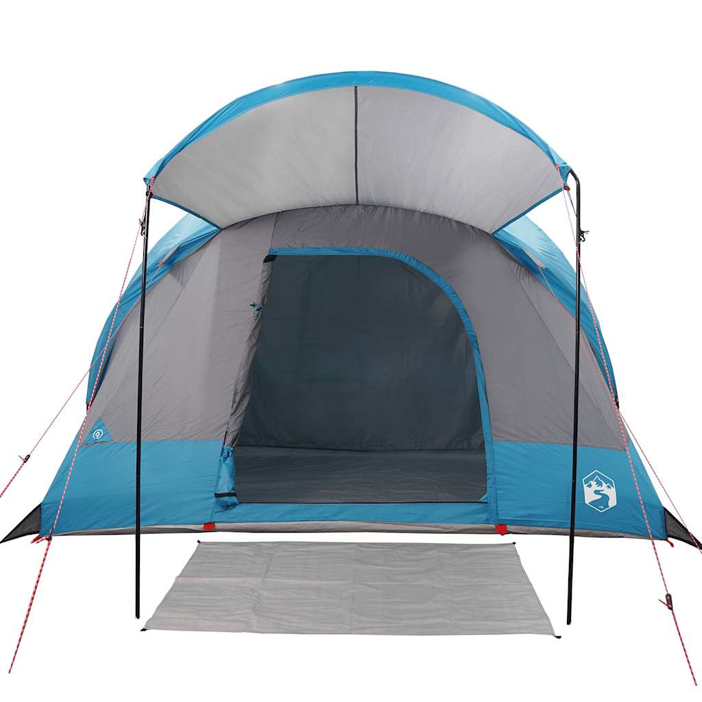 Tunneltelt for camping 8 personer blå vanntett
