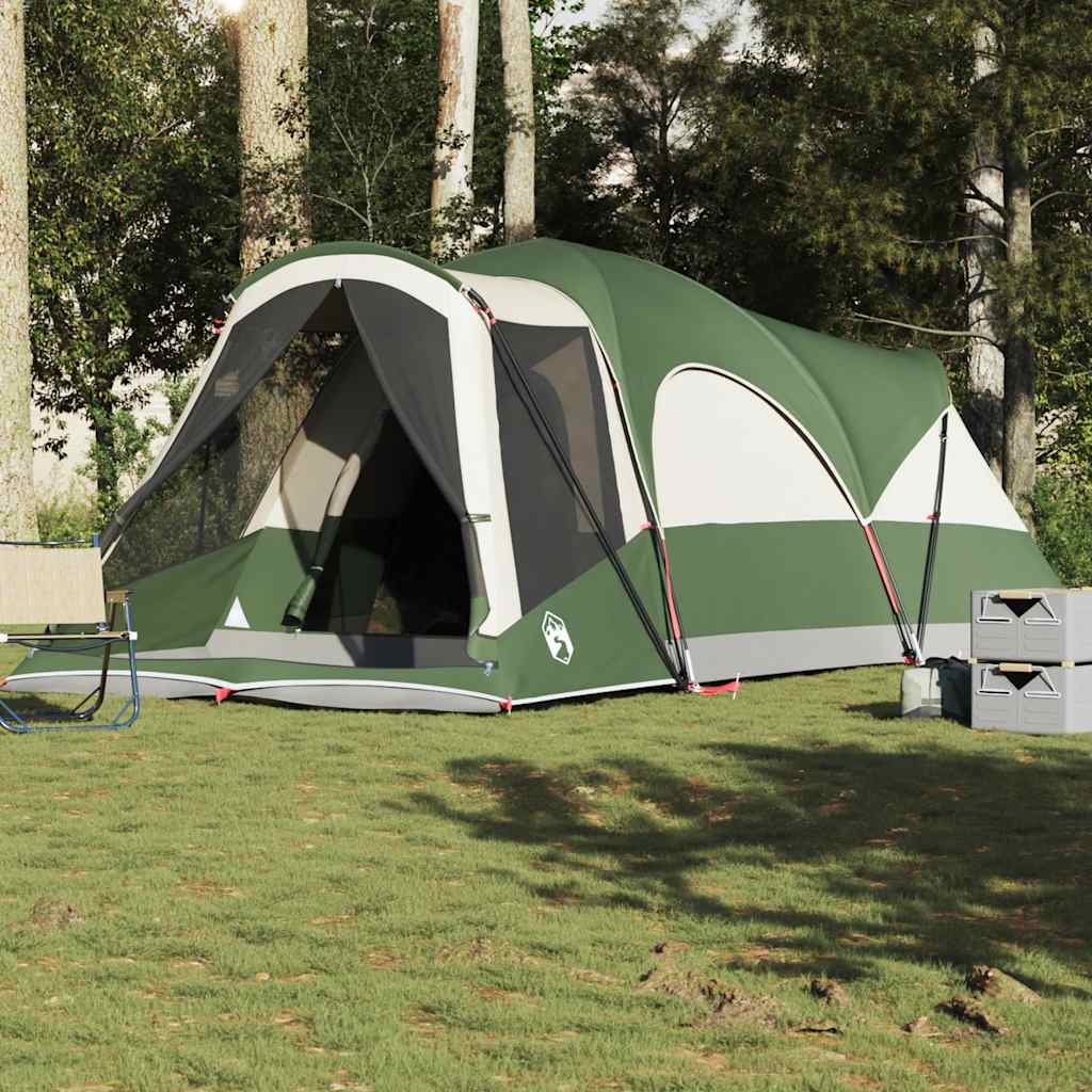 Tunneltelt for camping 8 personer grønn vanntett
