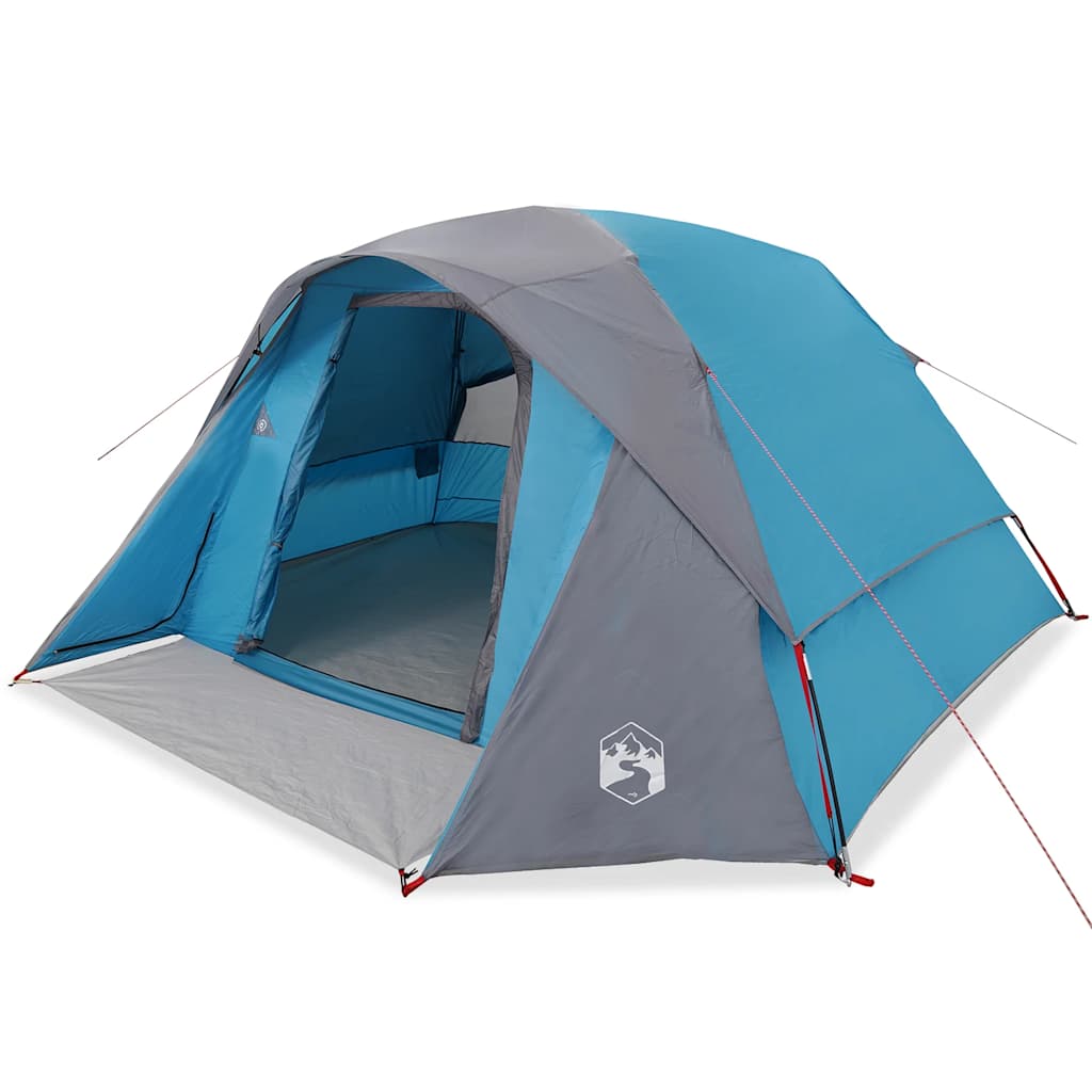 Campingtelt 6 personer blå vanntett