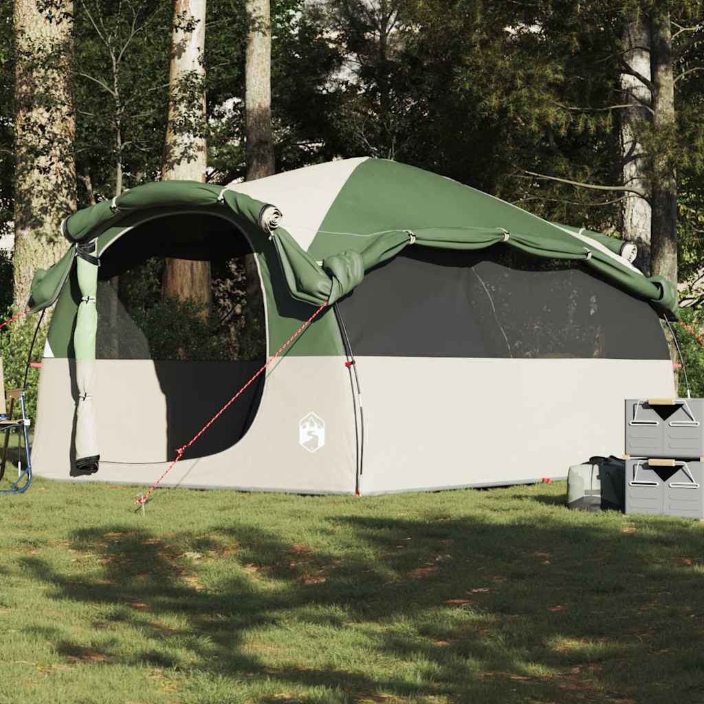 Familietelt for camping 6 personer grønn vannavstøtende