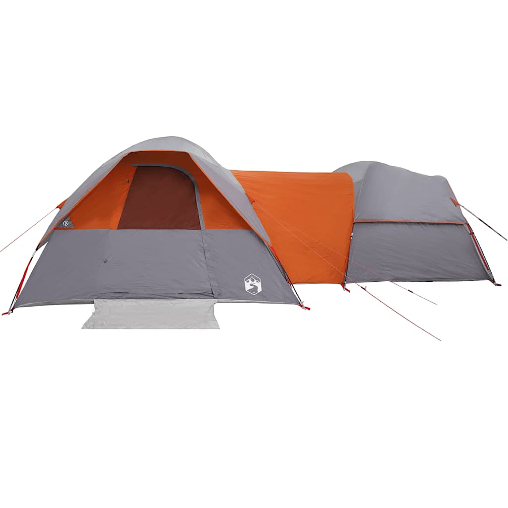 Campingtelt 5 personer grå og oransje vanntett
