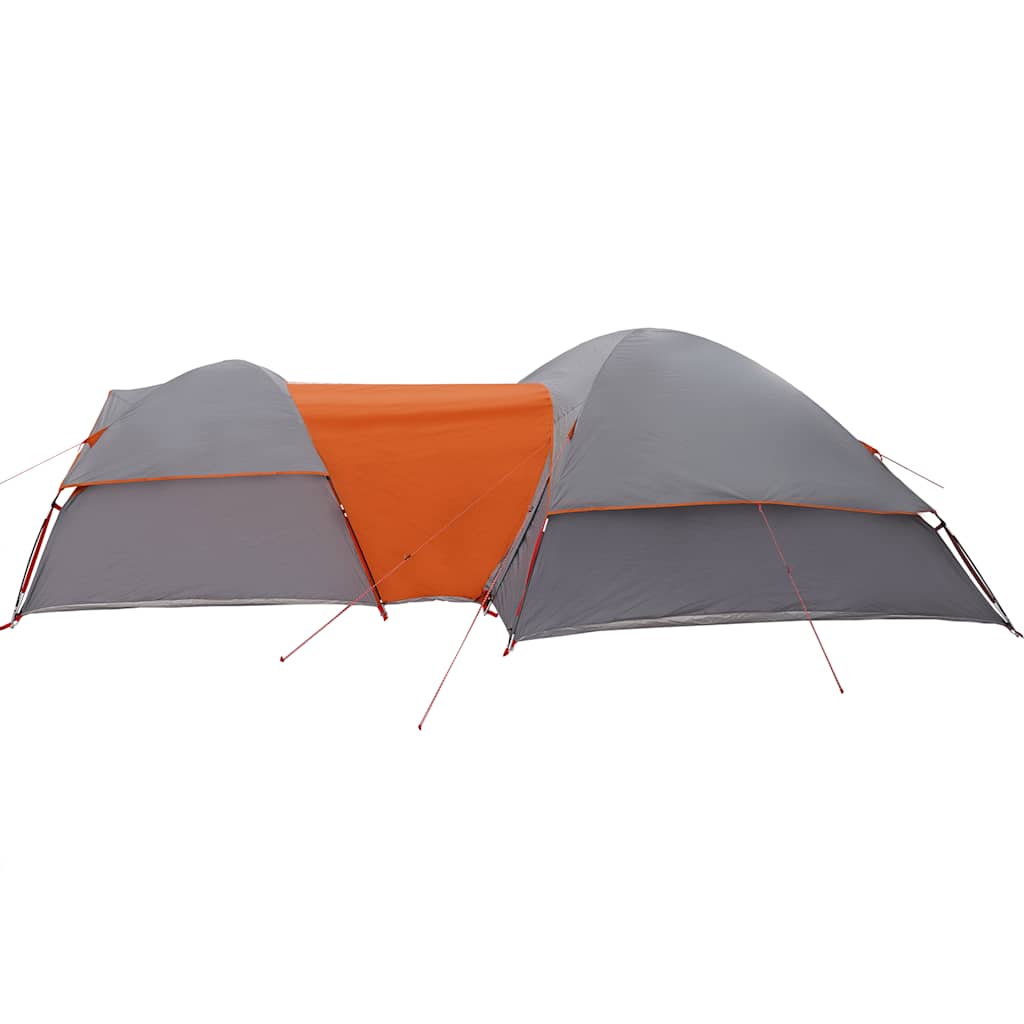 Campingtelt 5 personer grå og oransje vanntett