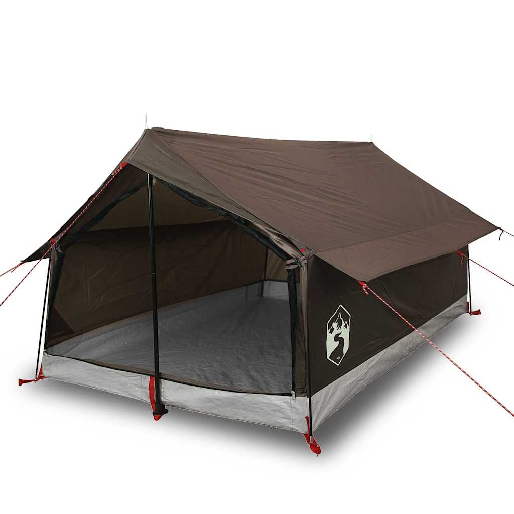 Campingtelt 2 personer brun vanntett vidaXL