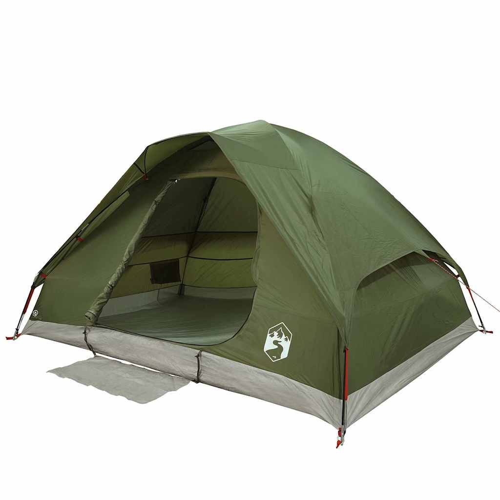 Kuppeltelt for camping 6 personer olivengrønn vanntett
