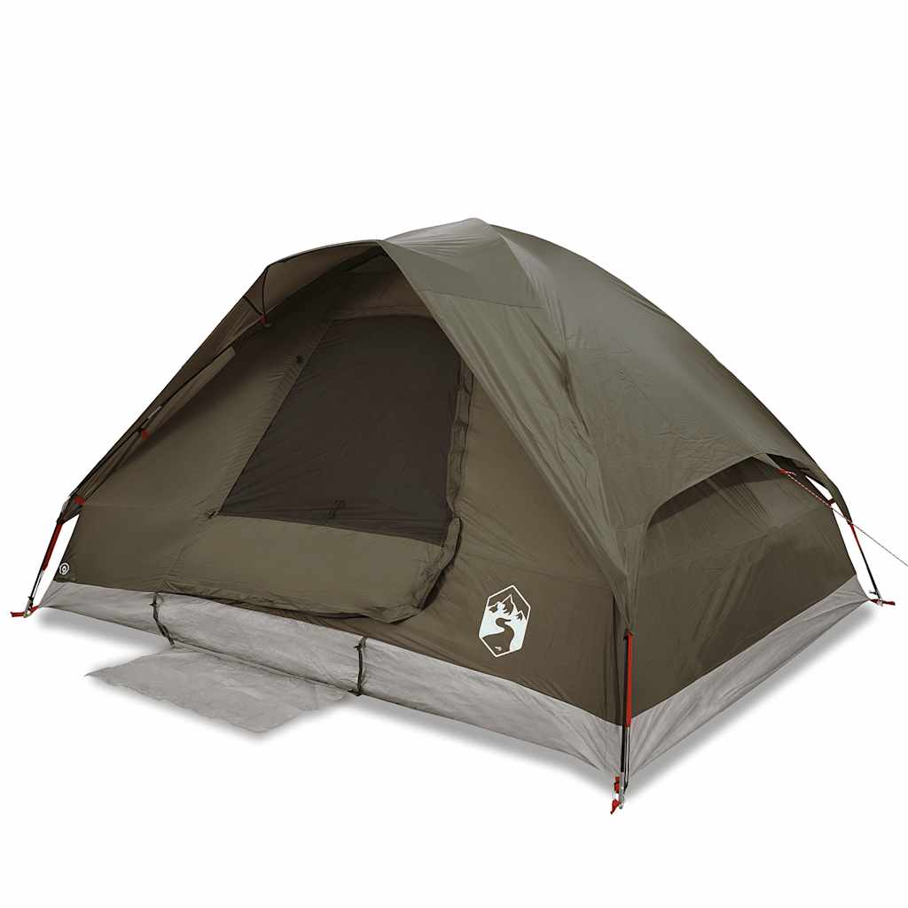 Kuppeltelt for camping 6 personer brun vanntett