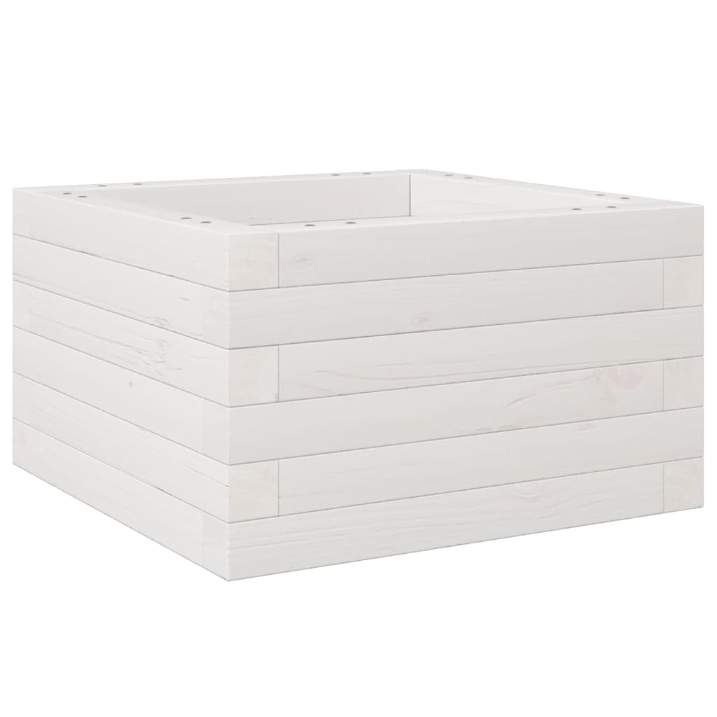 Hageplantekasse hvit 40x40x23 cm heltre furu