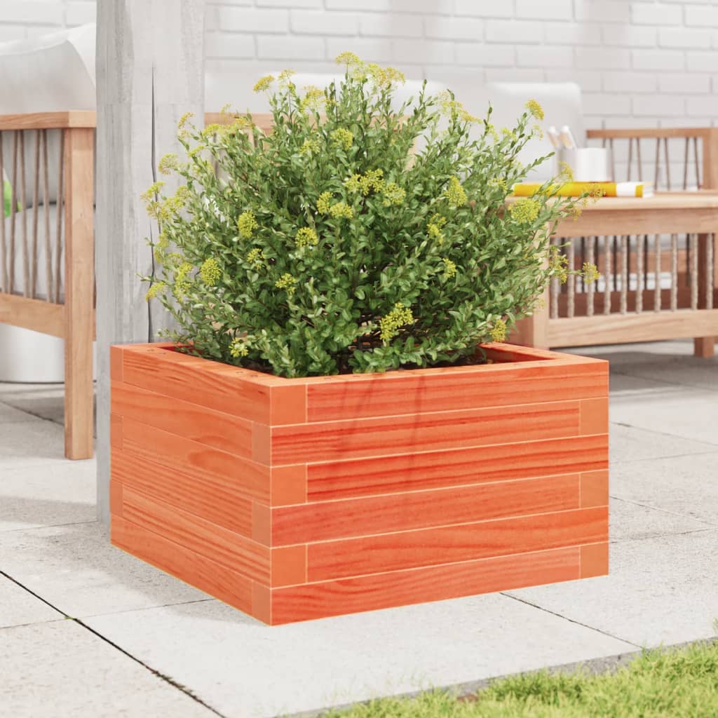Hageplantekasse voksbrun 40x40x23 cm heltre furu