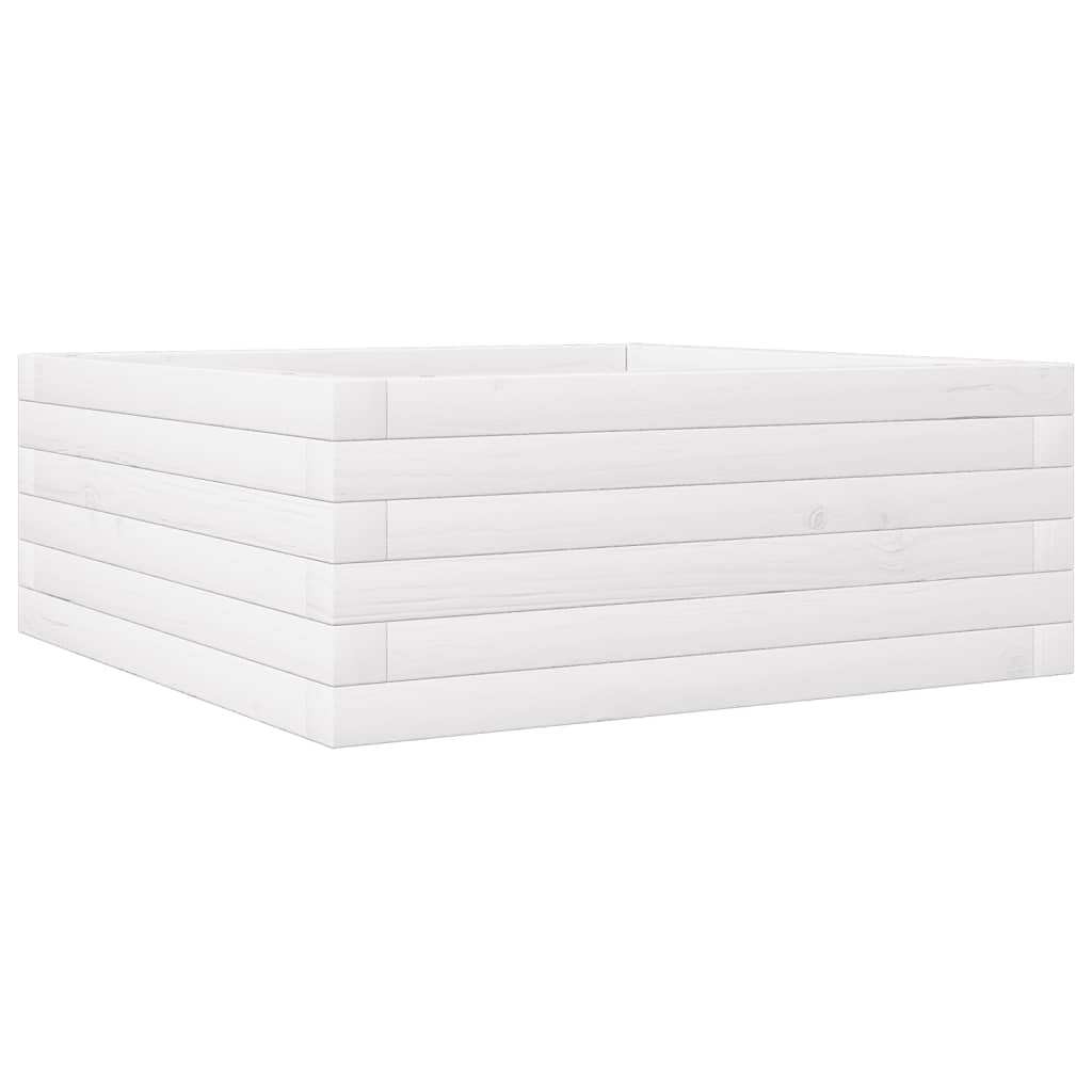 Plantekasse hvit 60x60x23 cm heltre furu