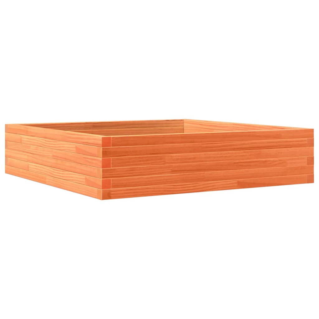 Plantekasse voksbrun 100x100x23 cm heltre furu