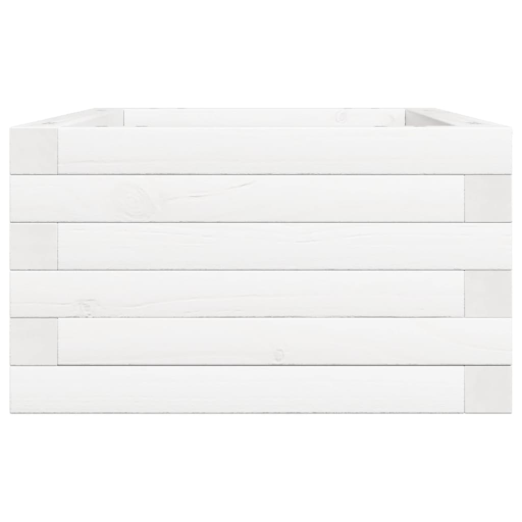 Plantekasse hvit 70x40x23 cm heltre furu
