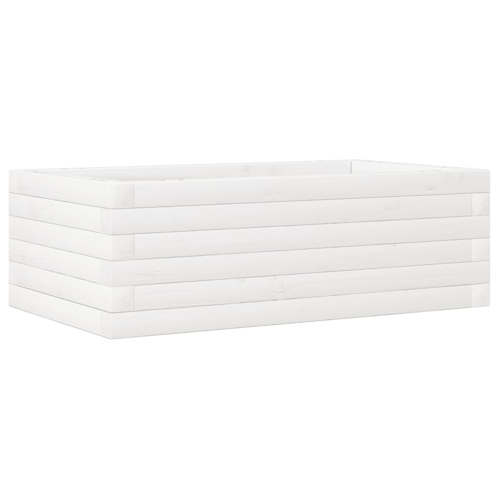 Plantekasse hvit 70x40x23 cm heltre furu