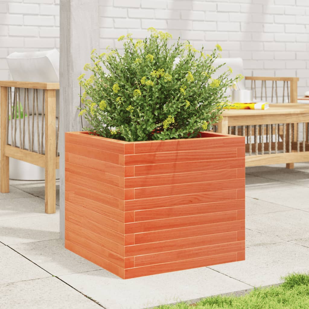 Plantekasse voksbrun 50x50x45,5 cm heltre furu