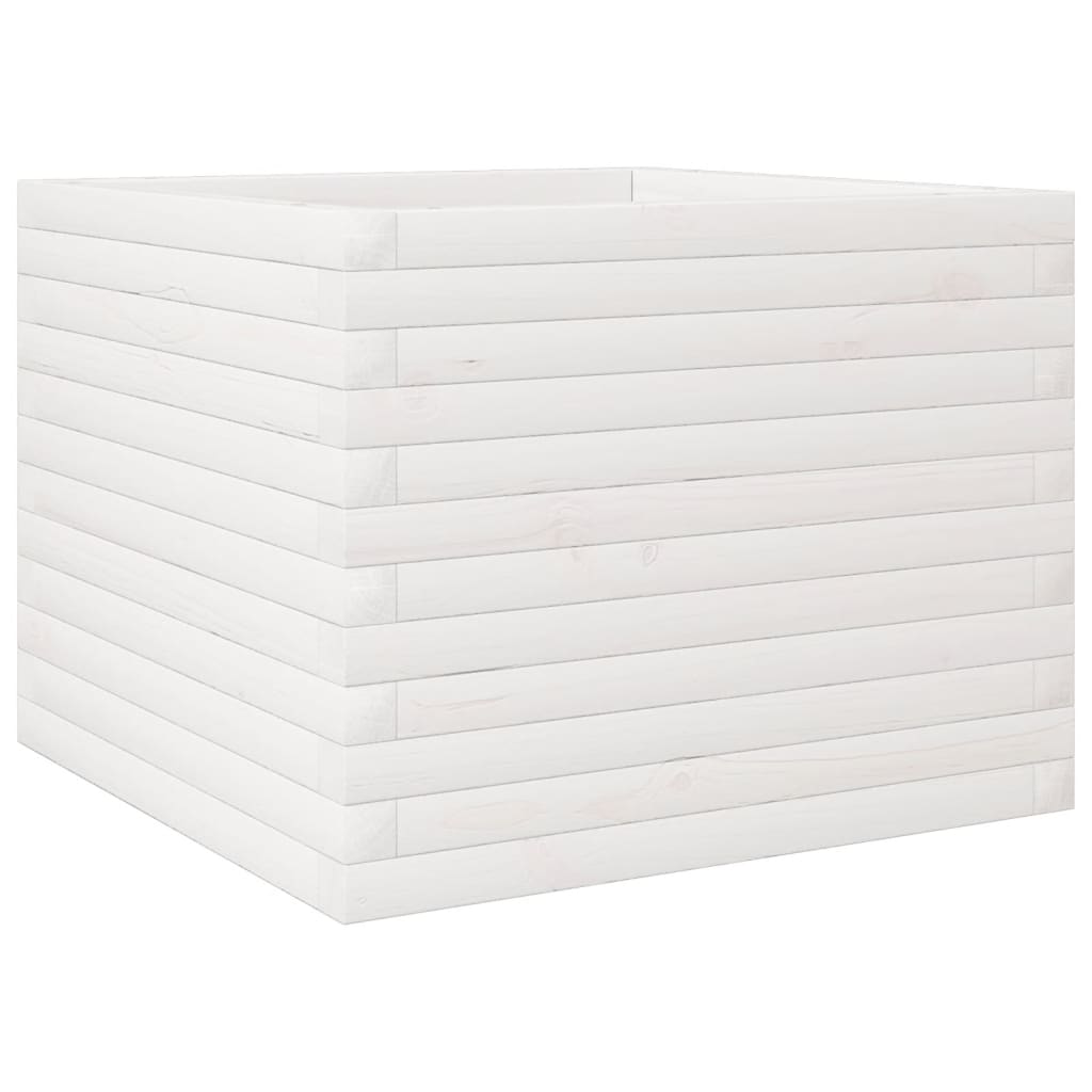 Plantekasse hvit 60x60x45,5 cm heltre furu