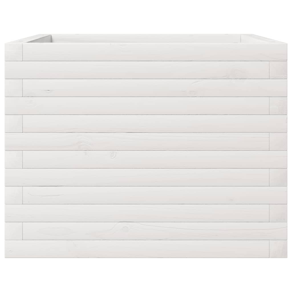 Plantekasse hvit 60x60x45,5 cm heltre furu