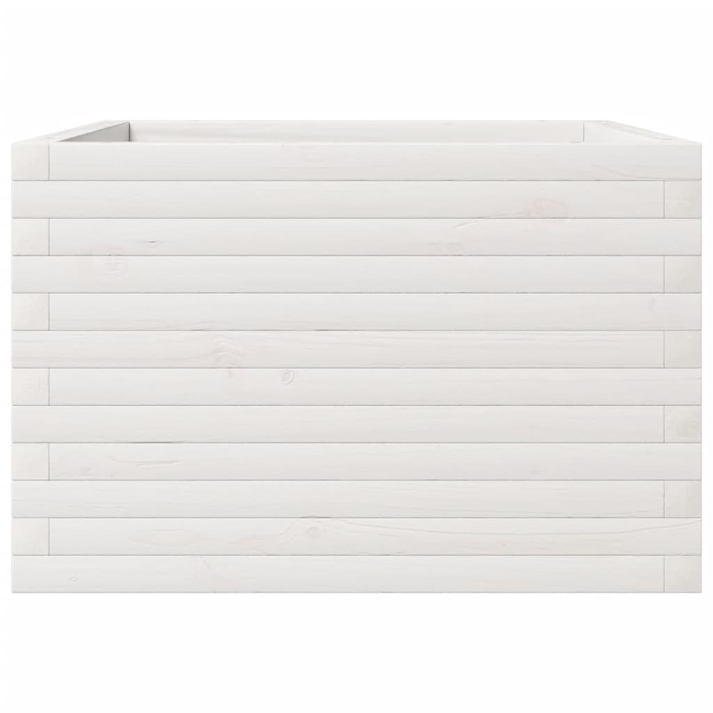Plantekasse hvit 70x70x45,5 cm heltre furu