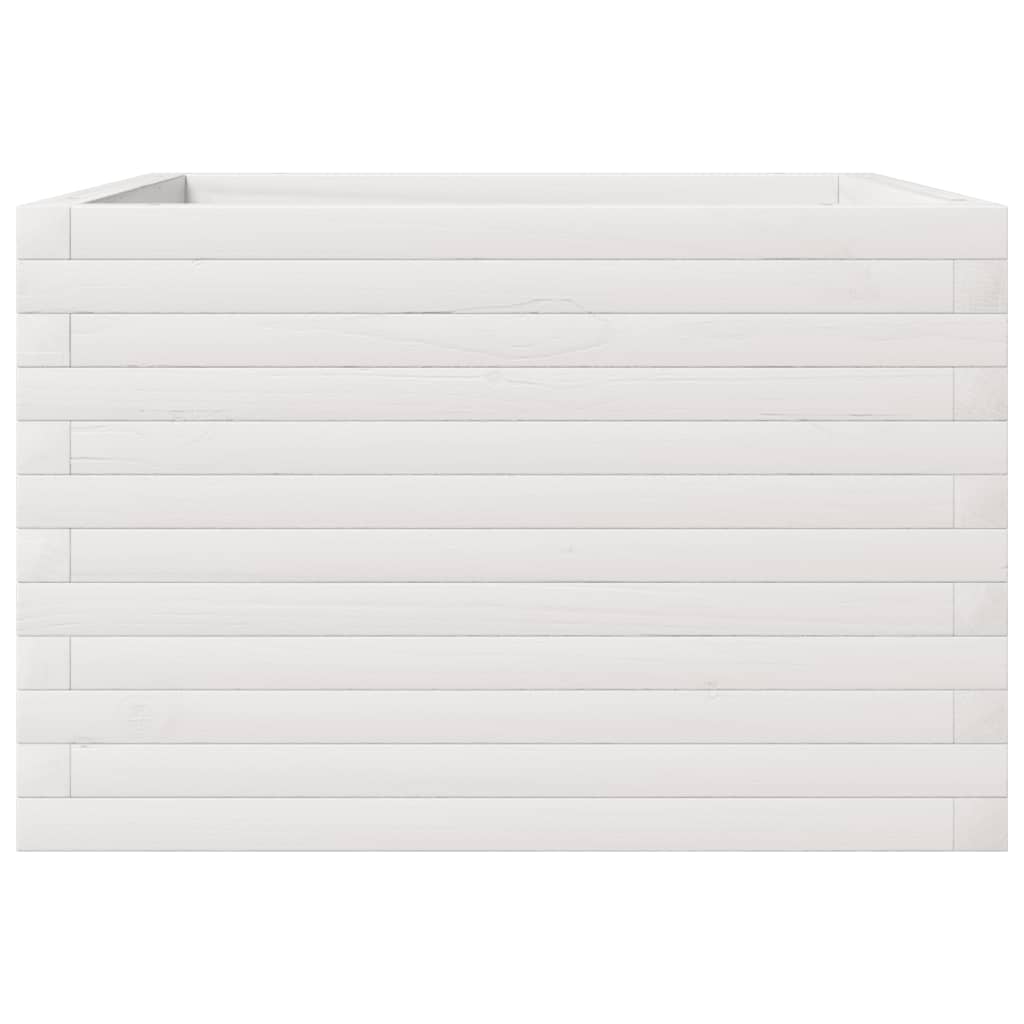 Plantekasse hvit 70x70x45,5 cm heltre furu