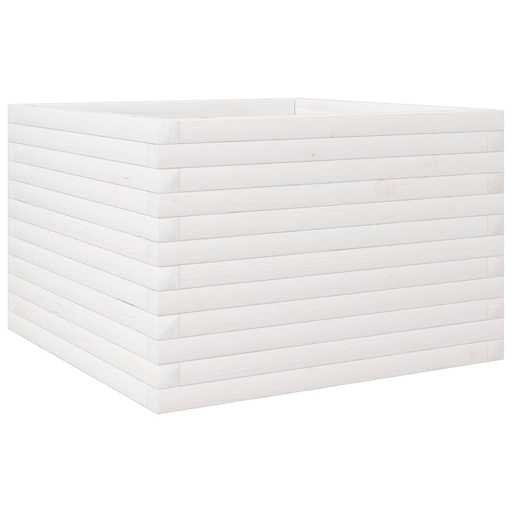 Plantekasse hvit 70x70x45,5 cm heltre furu