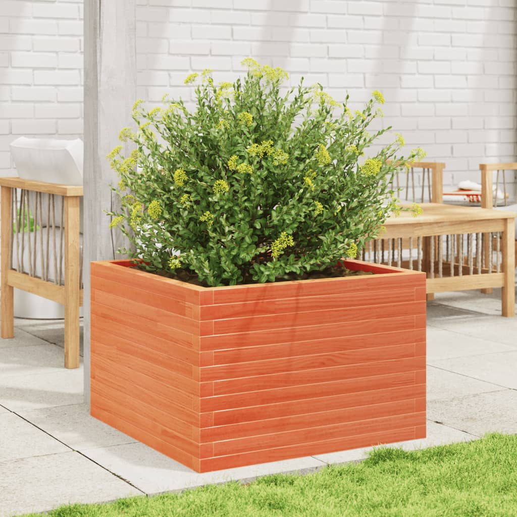Plantekasse voksbrun 70x70x45,5 cm heltre furu