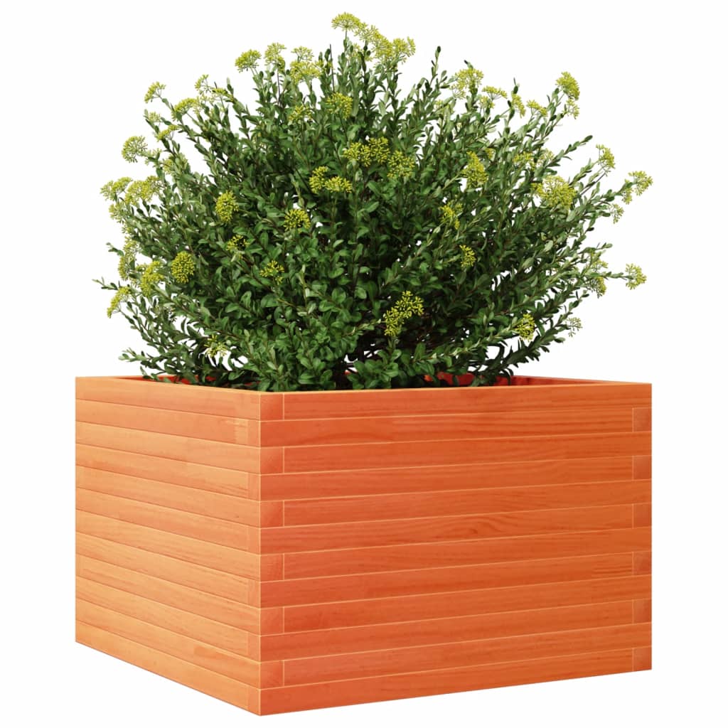 Plantekasse voksbrun 70x70x45,5 cm heltre furu